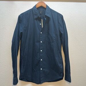 Navy Blue Polka Dot J. Crew Shirt-Menโs